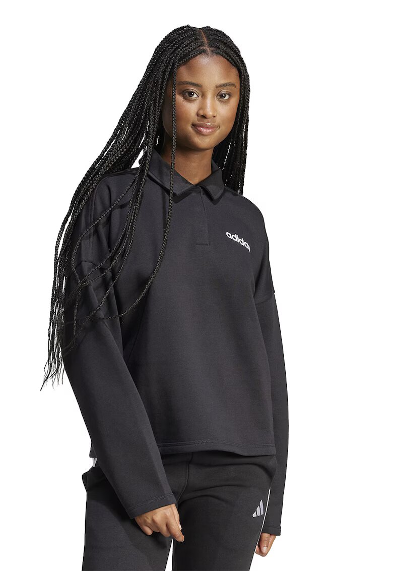 adidas Sportswear Bluza de trening cu logo si guler clasic - Negru stins