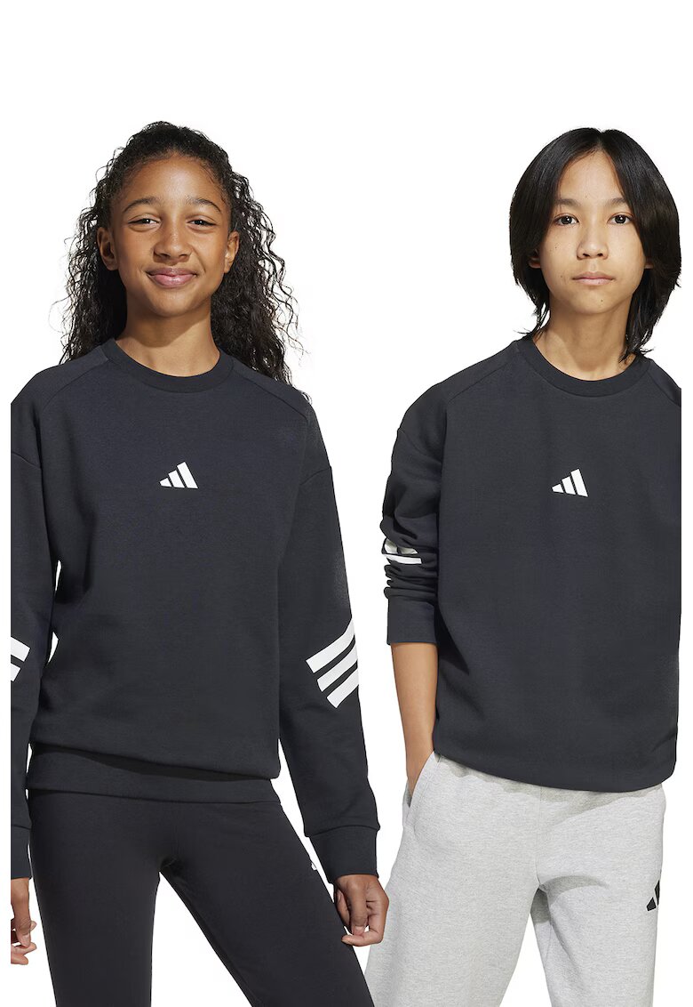 adidas Sportswear Bluza de trening cu maneci cazute - Alb/Negru stins