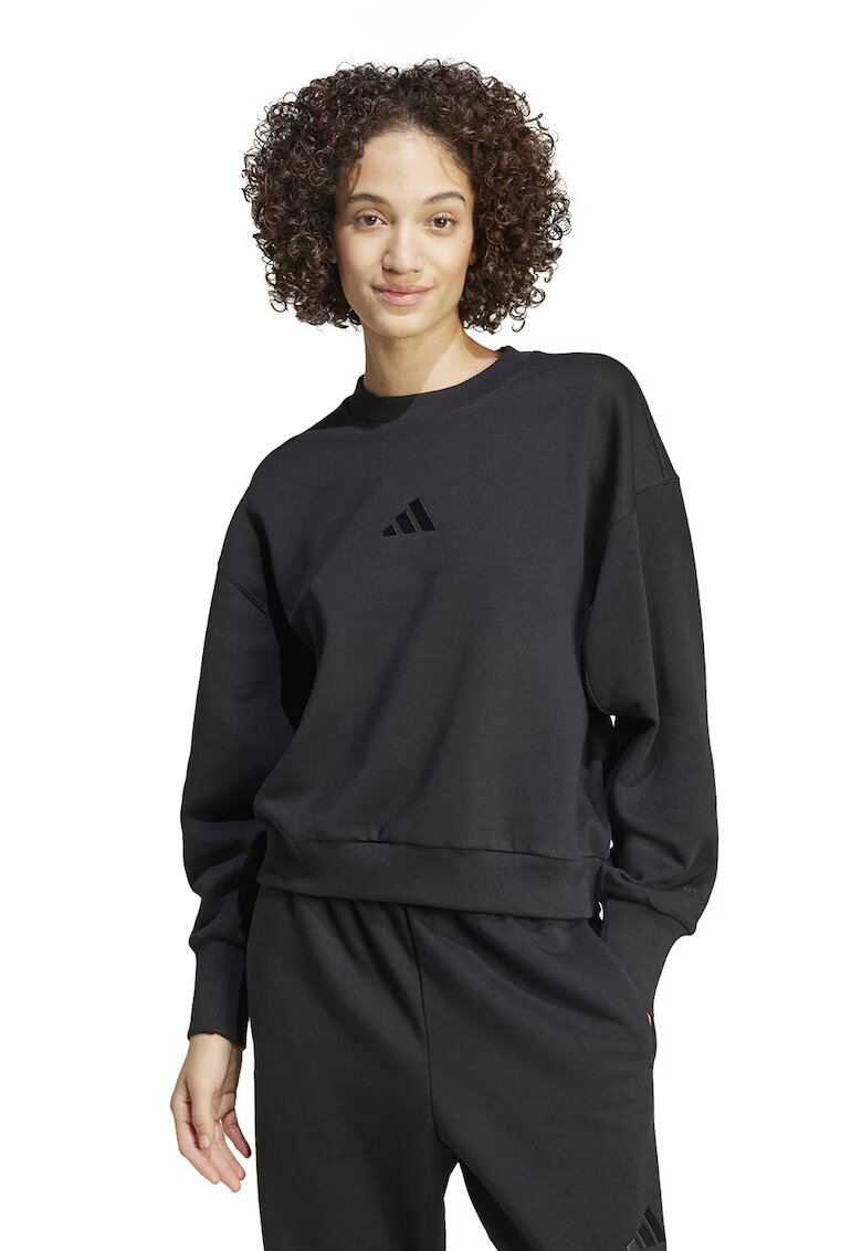 adidas Sportswear Bluza de trening din amestec de bumbac cu logo - Negru