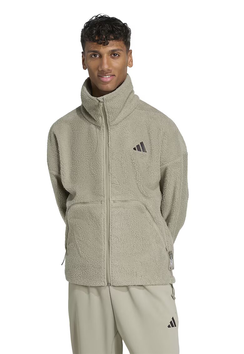 adidas Sportswear Bluza de trening din fleece cu buzunare - Maro taupe deschis