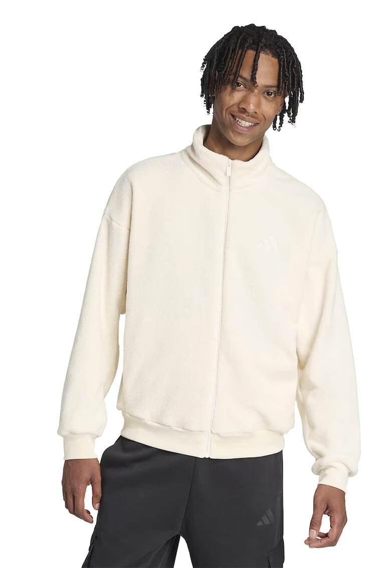 adidas Sportswear Bluza de trening din material teddy cu fermoar - Crem