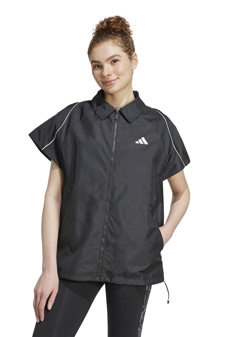 adidas Sportswear Bluza de trening lejera cu fermoar Stadium - Negru/Alb optic