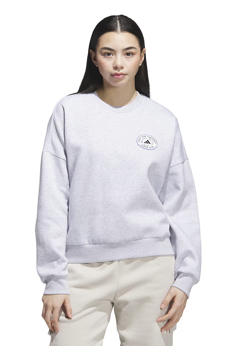 adidas Sportswear Bluza de trening lejera cu imprimeu logo pe partea din spate - Rosu/Gri deschis
