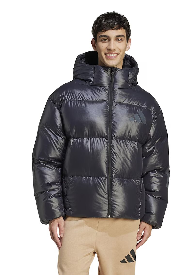 adidas Sportswear Geaca matlasata cu gluga - Negru