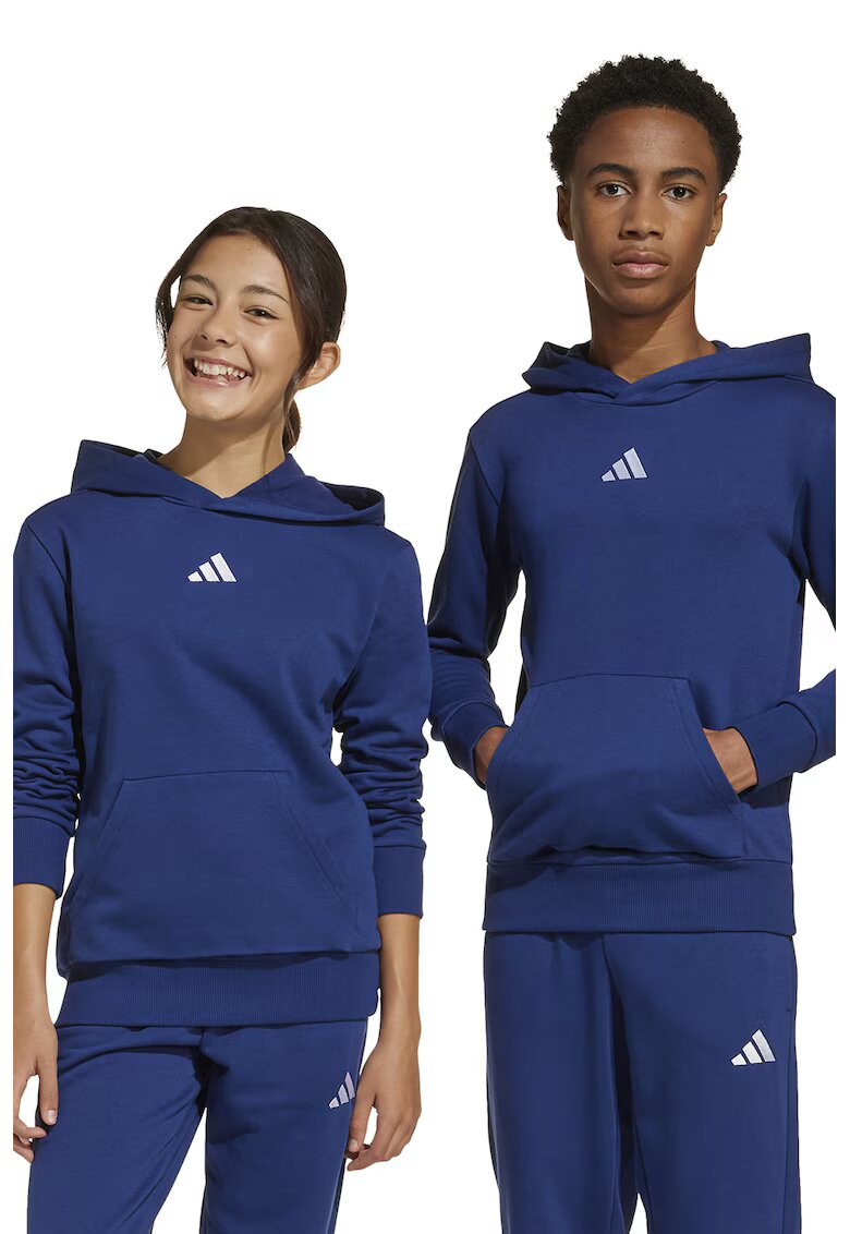 adidas Sportswear Hanorac cu buzunar kangaroo si logo - Alb/Albastru inchis