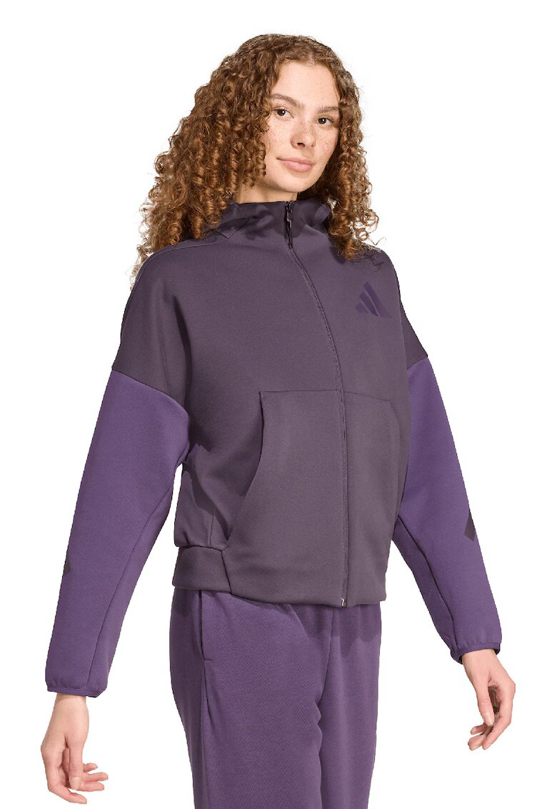 adidas Sportswear Hanorac cu maneci cazute si fermoar - Violet/Violet aubergine