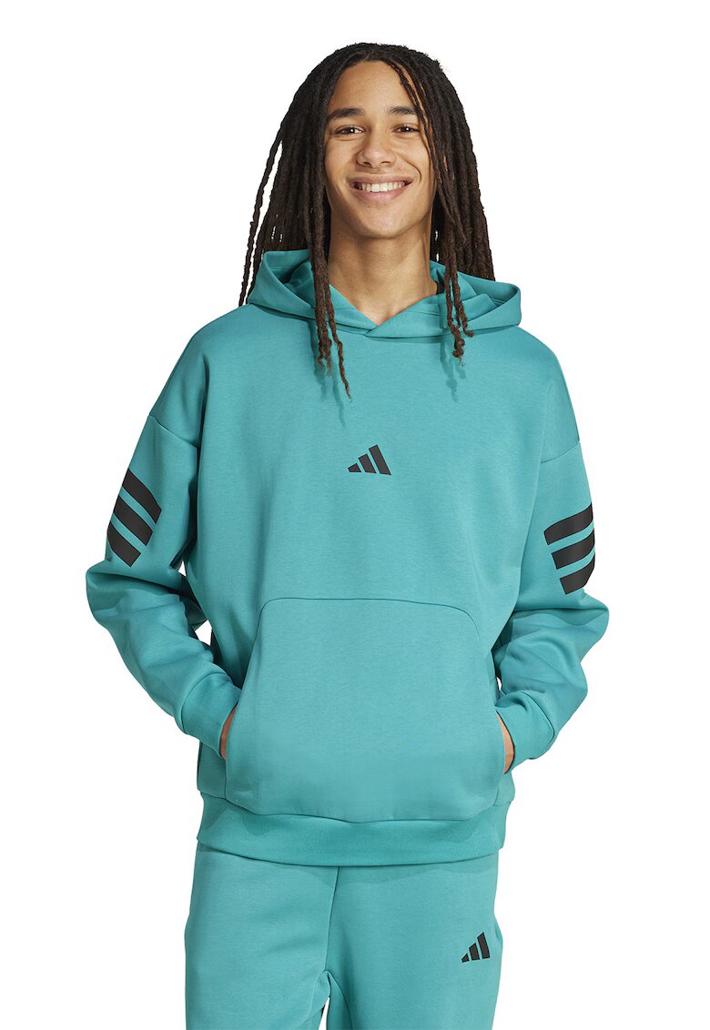 adidas Sportswear Hanorac cu model in dungi Future Icons 3 - Negru/Turcoaz