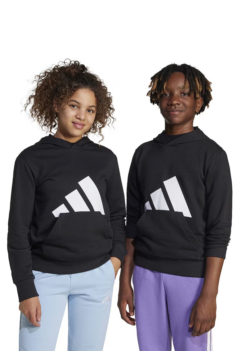 adidas Sportswear Hanorac din bumbac cu imprimeu logo - Alb/Negru