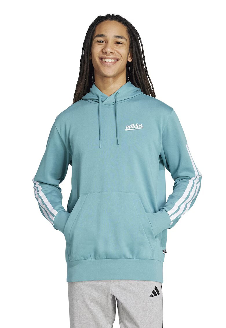 adidas Sportswear Hanorac lejer cu buzunar kangaroo - Alb/Turcoaz