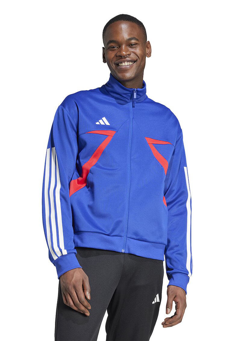adidas Sportswear Jacheta cu fermoar si logo - Rosu/Albastru royal