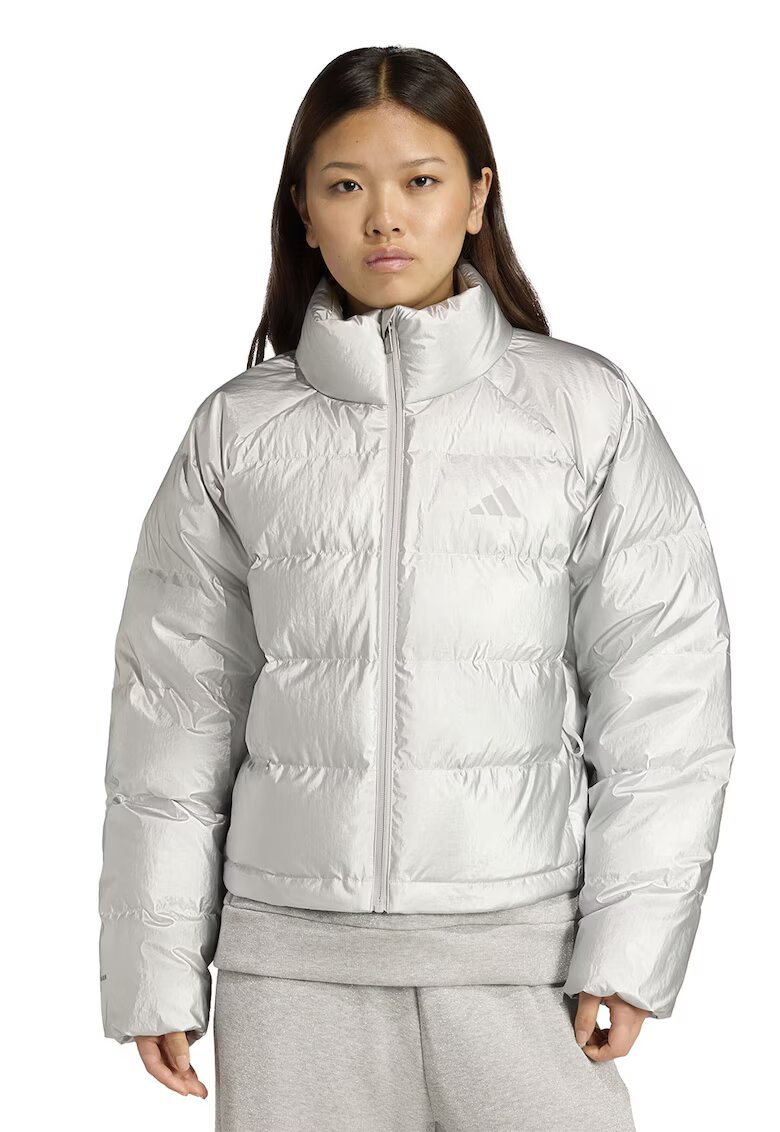 adidas Sportswear Jacheta cu vatelina si guler inalt - Gri deschis