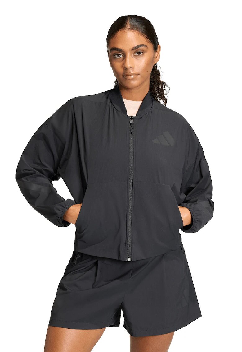 adidas Sportswear Jacheta usoara lejera cu guler baseball Z.N.E - Negru