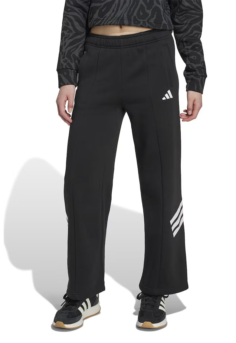 adidas Sportswear Pantaloni de trening cu croiala ampla - Alb/Negru