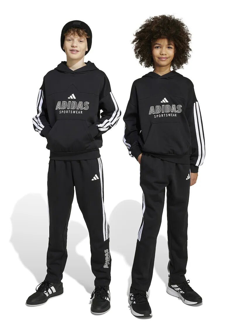 adidas Sportswear Pantaloni de trening cu detaliu logo - Alb/Negru