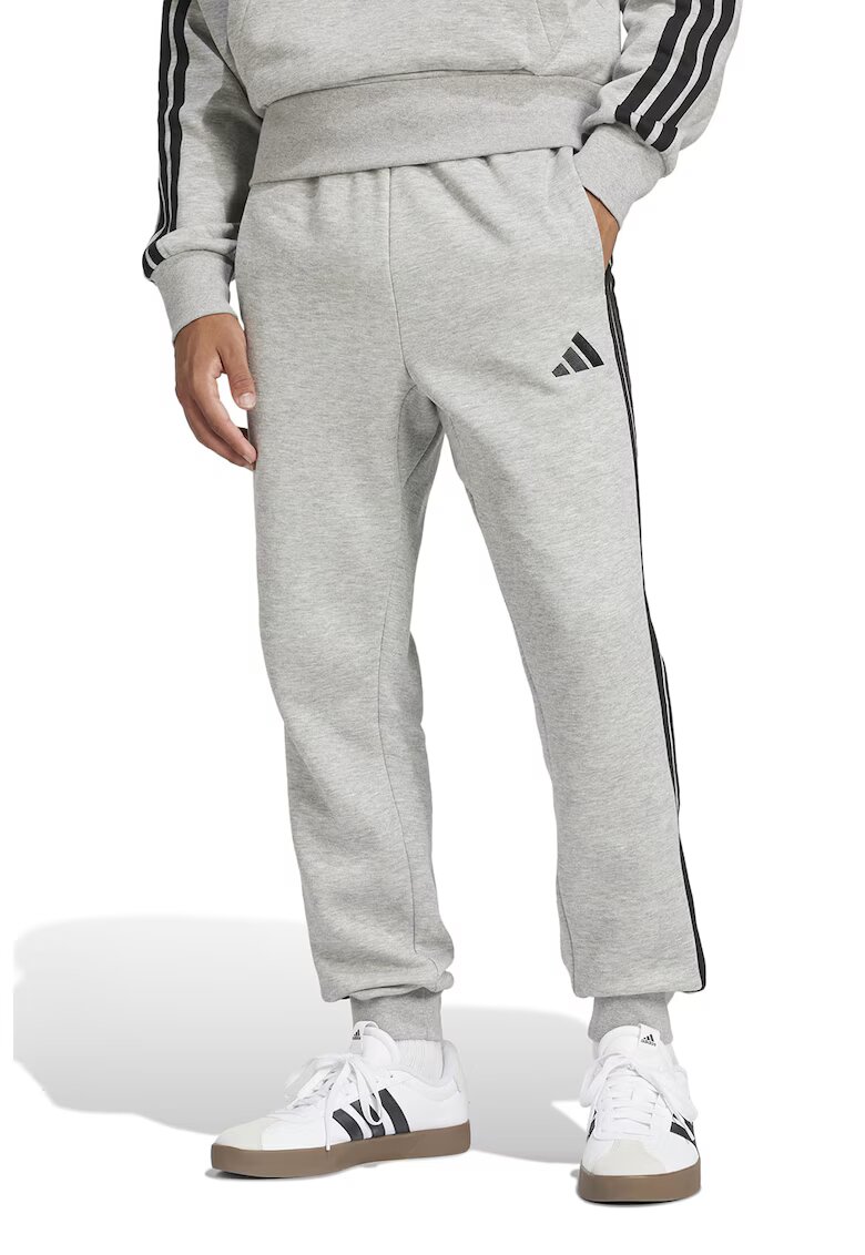 adidas Sportswear Pantaloni de trening cu logo si snur de ajustare - Negru/Gri deschis