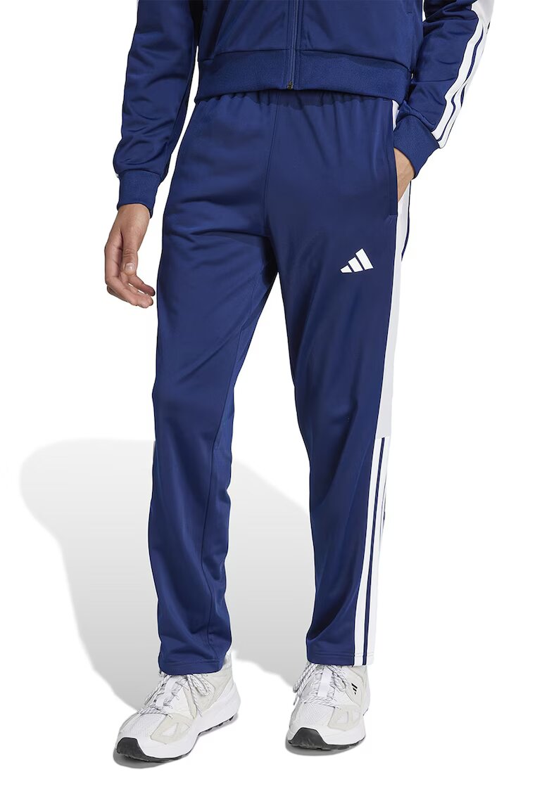 adidas Sportswear Pantaloni de trening cu slituri cu capse pe glezna - Albastru inchis/Alb optic