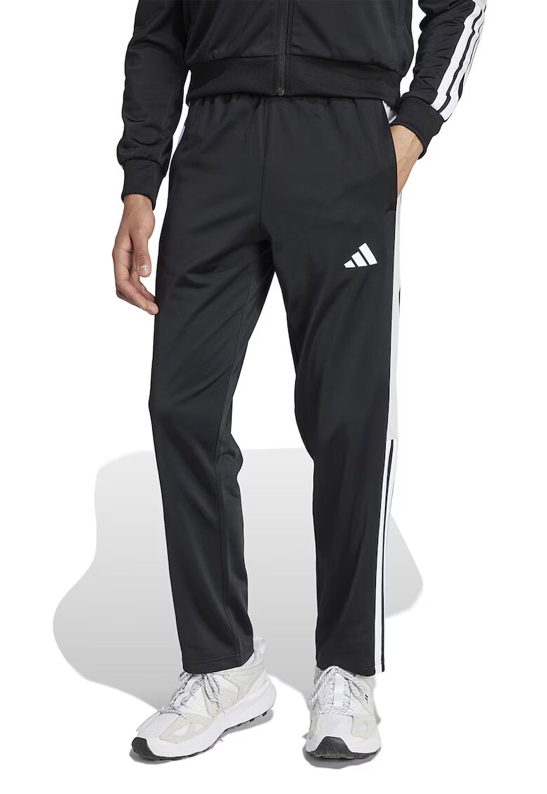 adidas Sportswear Pantaloni de trening cu slituri cu capse pe glezna - Negru/Alb optic