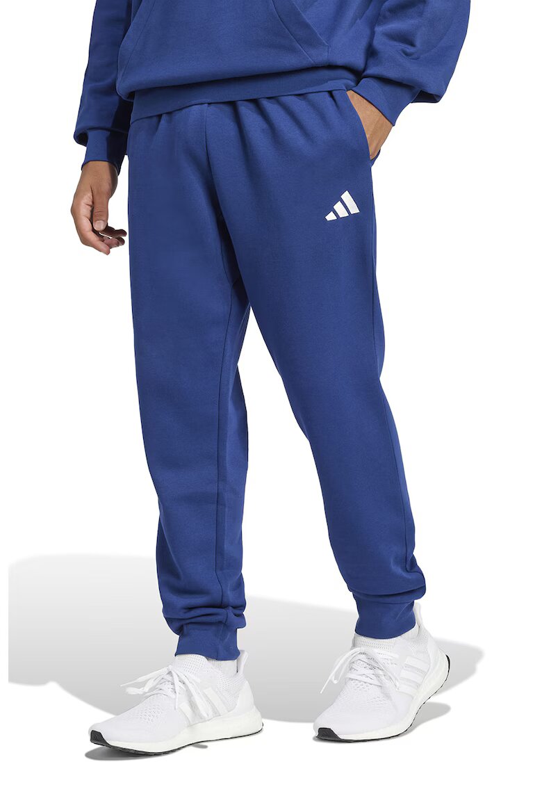 adidas Sportswear Pantaloni de trening cu snur in talie si croiala conica FeelCozy - Alb/Albastru