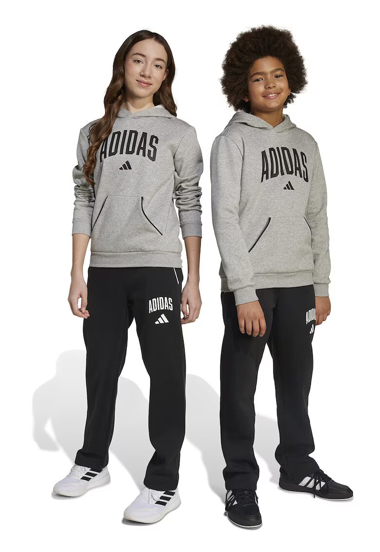 adidas Sportswear Pantaloni de trening drepti cu logo - Alb/Negru