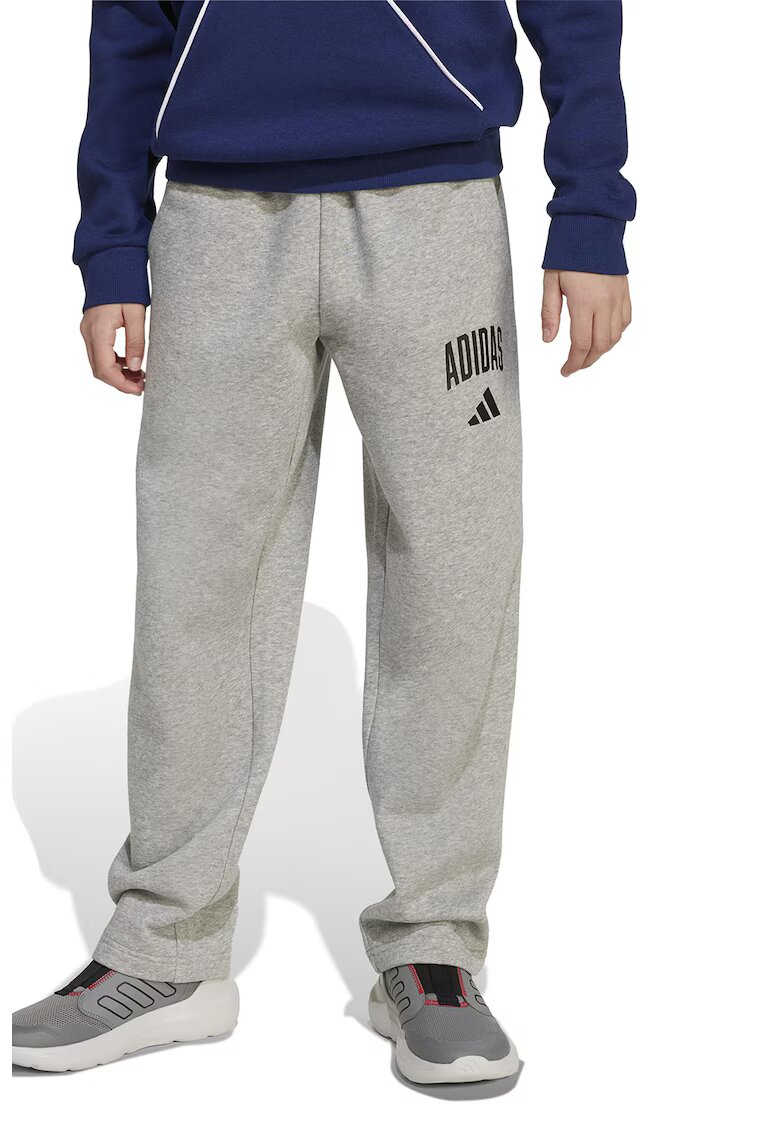 adidas Sportswear Pantaloni de trening drepti cu logo - Gri deschis melange