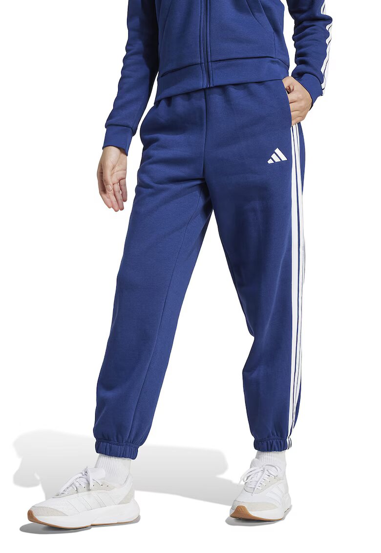 adidas Sportswear Pantaloni de trening lejeri cu talie inalta Essentials - Alb/Albastru inchis