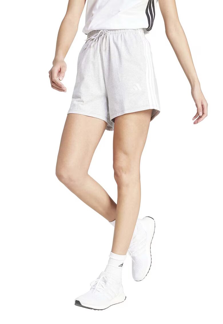 adidas Sportswear Pantaloni scurti cu buzunare laterale si snur - Alb/Gri deschis melange