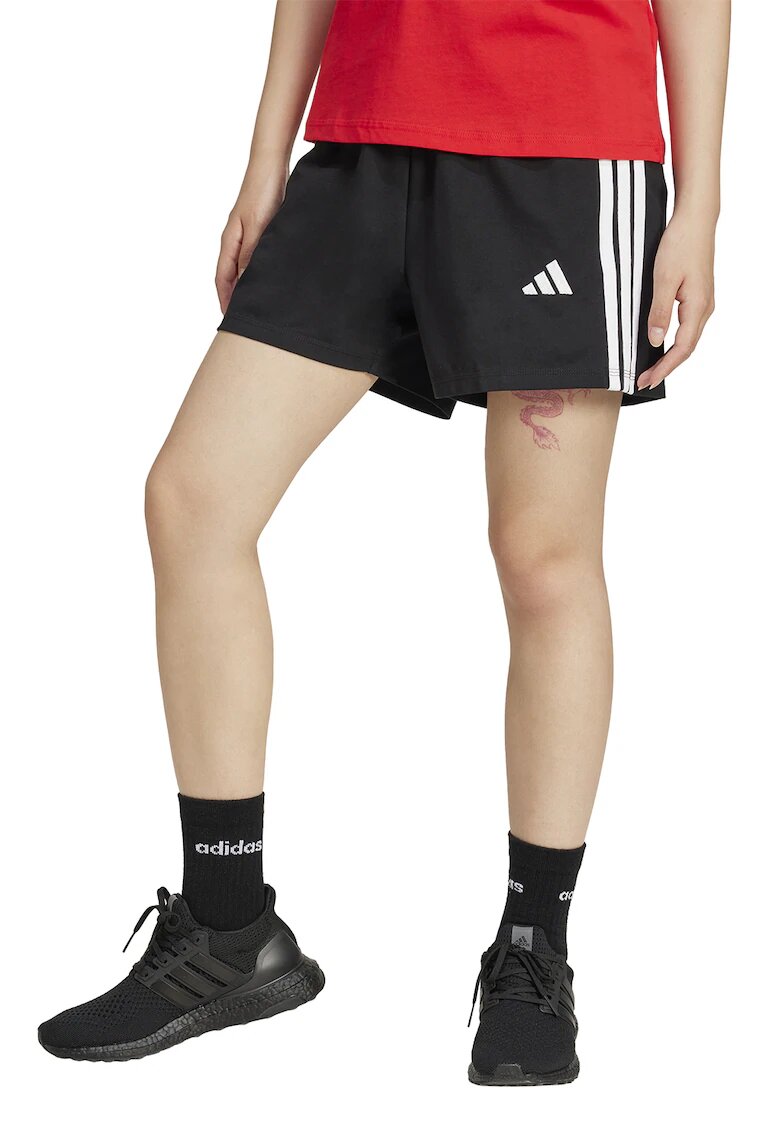 adidas Sportswear Pantaloni scurti cu buzunare laterale si snur - Alb/Negru