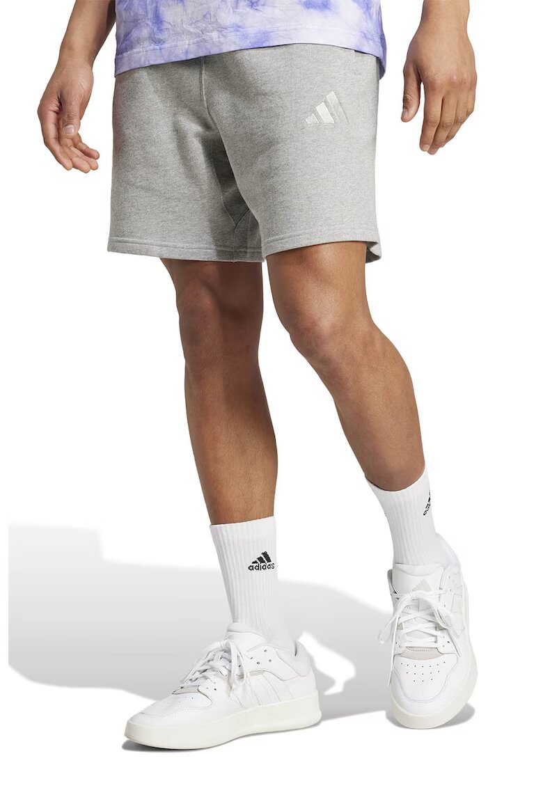adidas Sportswear Pantaloni scurti regular-fit din bumbac - Gri deschis melange