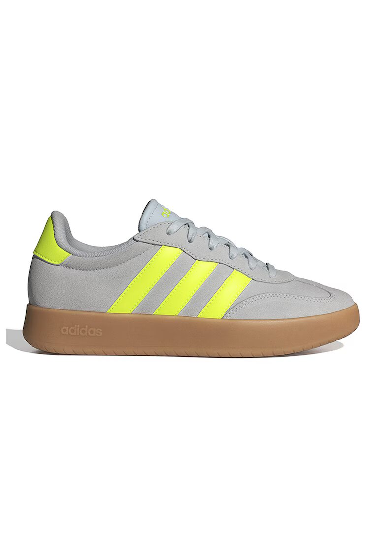 adidas Sportswear Pantofi sport Barreda din piele intoarsa cu aplicatie logo din material sintetic - Gri/Verde lime