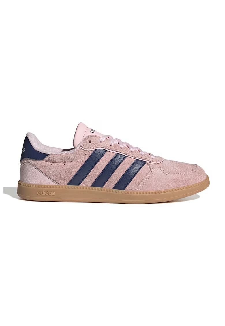 adidas Sportswear Pantofi sport Breaknet Sleek din piele intoarsa cu logo lateral - Roz pal/Bleumarin