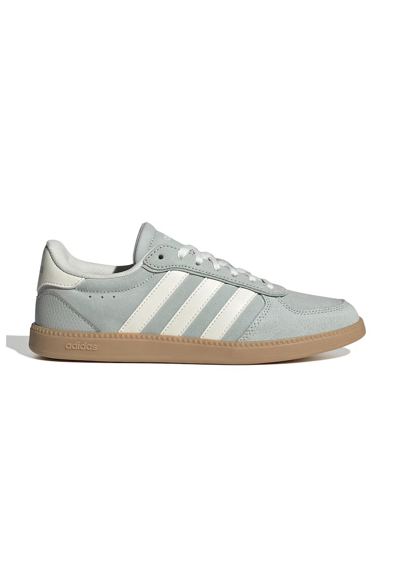 adidas Sportswear Pantofi sport Breaknet Sleek din piele intoarsa cu logo lateral - Verde pal/Alb murdar