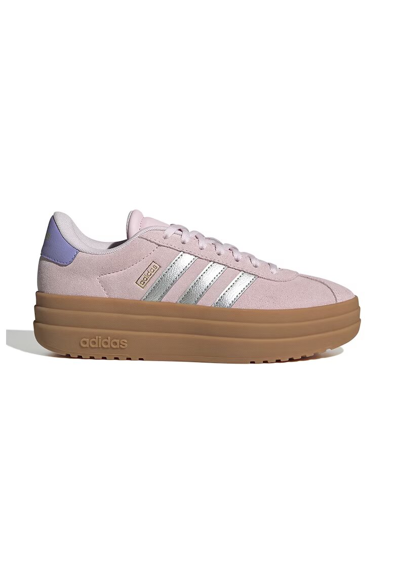 adidas Sportswear Pantofi sport Court Bold din piele intoarsa cu talpa flatform - Roz pastel/Argintiu