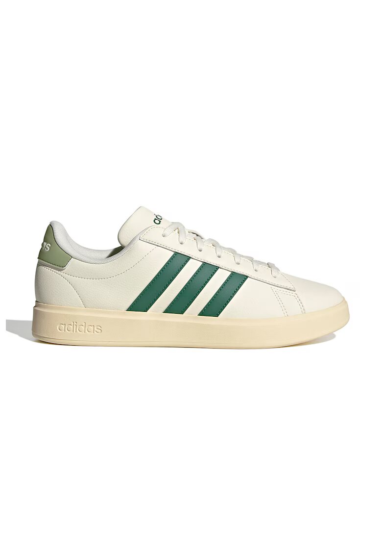 adidas Sportswear Pantofi sport de piele ecologica cu imprimeu logo Grand Court 2.0 - Verde/Alb fildes