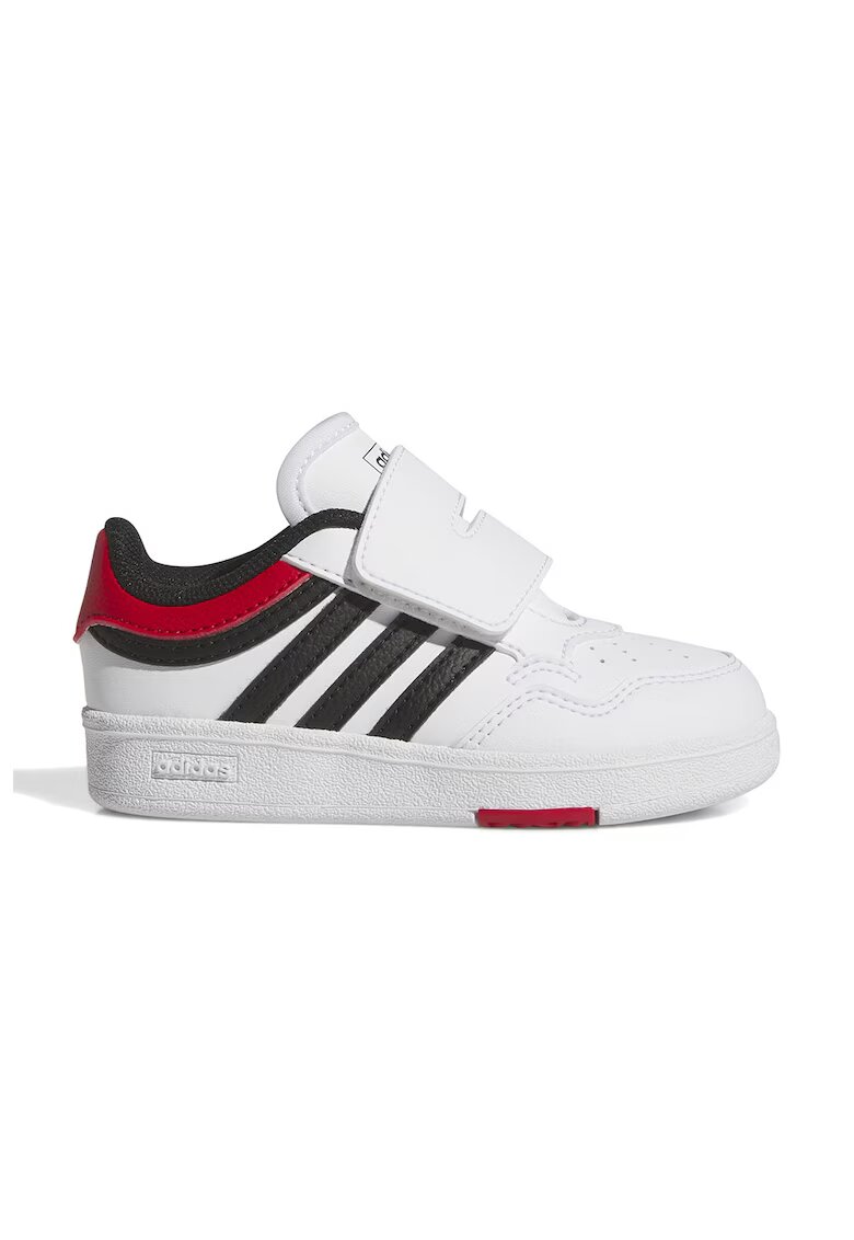 adidas Sportswear Pantofi sport de piele ecologica cu velcro Hoops 4.0 - Negru/Alb optic/Rosu vermillion