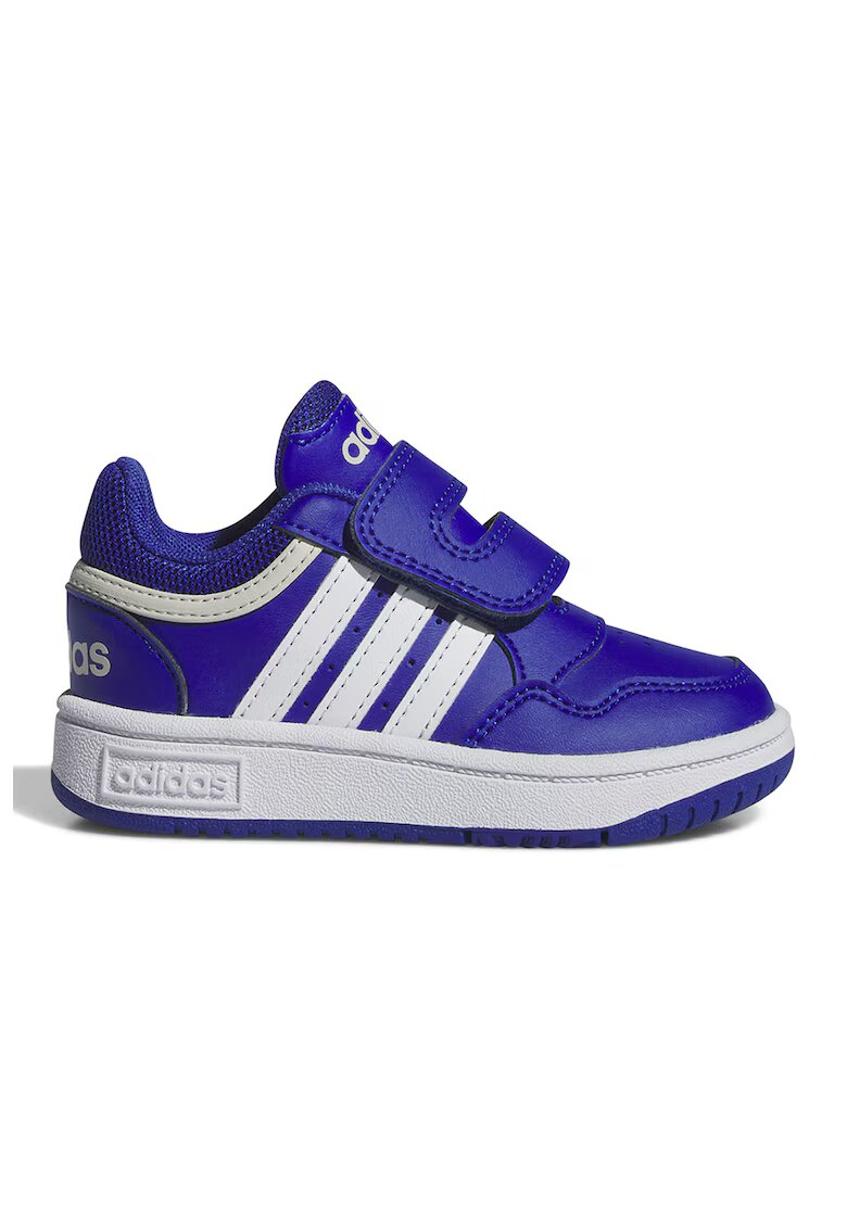 adidas Sportswear Pantofi sport de piele ecologica cu velcro Hoops - Alb/Albastru royal