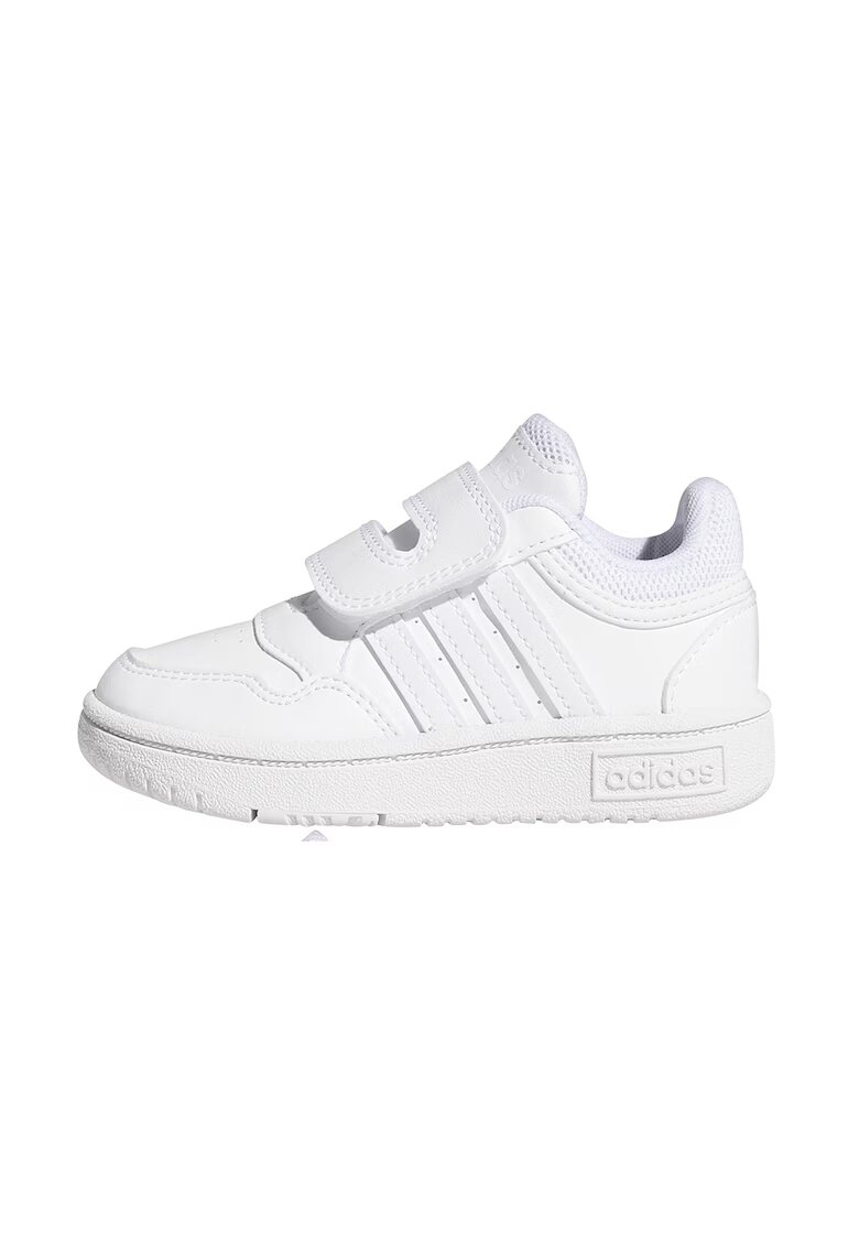 adidas Sportswear Pantofi sport de piele ecologica cu velcro Hoops - Alb optic