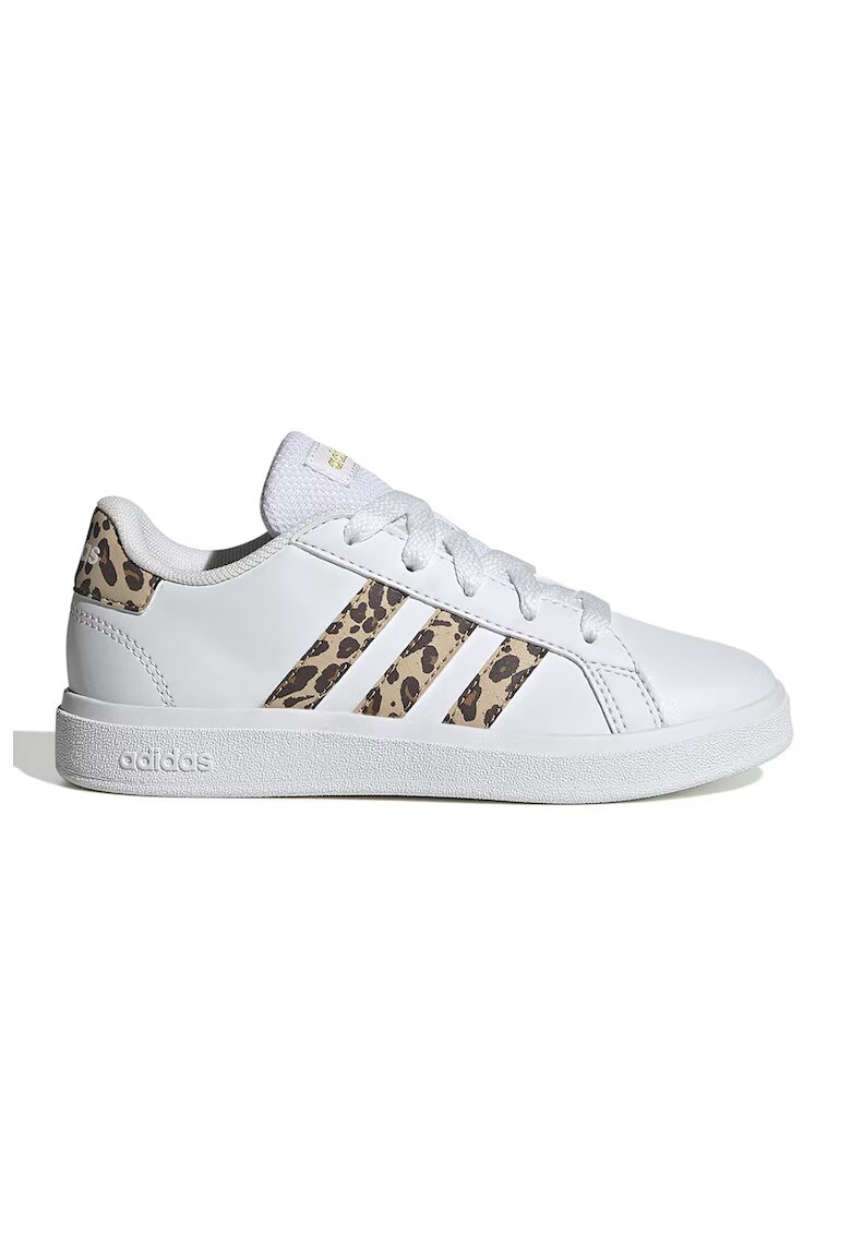 adidas Sportswear Pantofi sport din piele ecologica cu detalii animal print - Alb/Maro inchis/Maro nisip