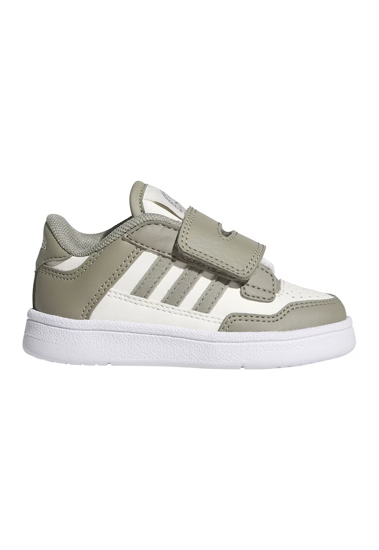 adidas Sportswear Pantofi sport din piele ecologica cu inchidere velcro Rapid Court - Alb/Kaki