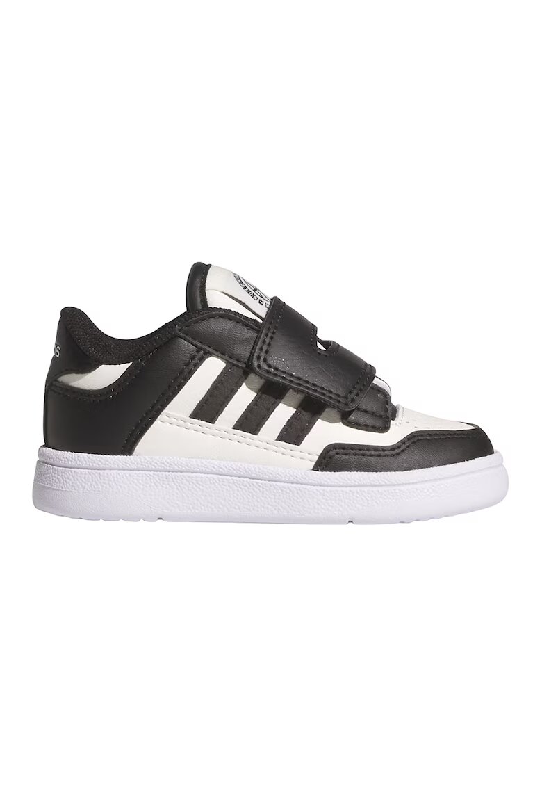 adidas Sportswear Pantofi sport din piele ecologica cu inchidere velcro Rapid Court - Alb/Negru