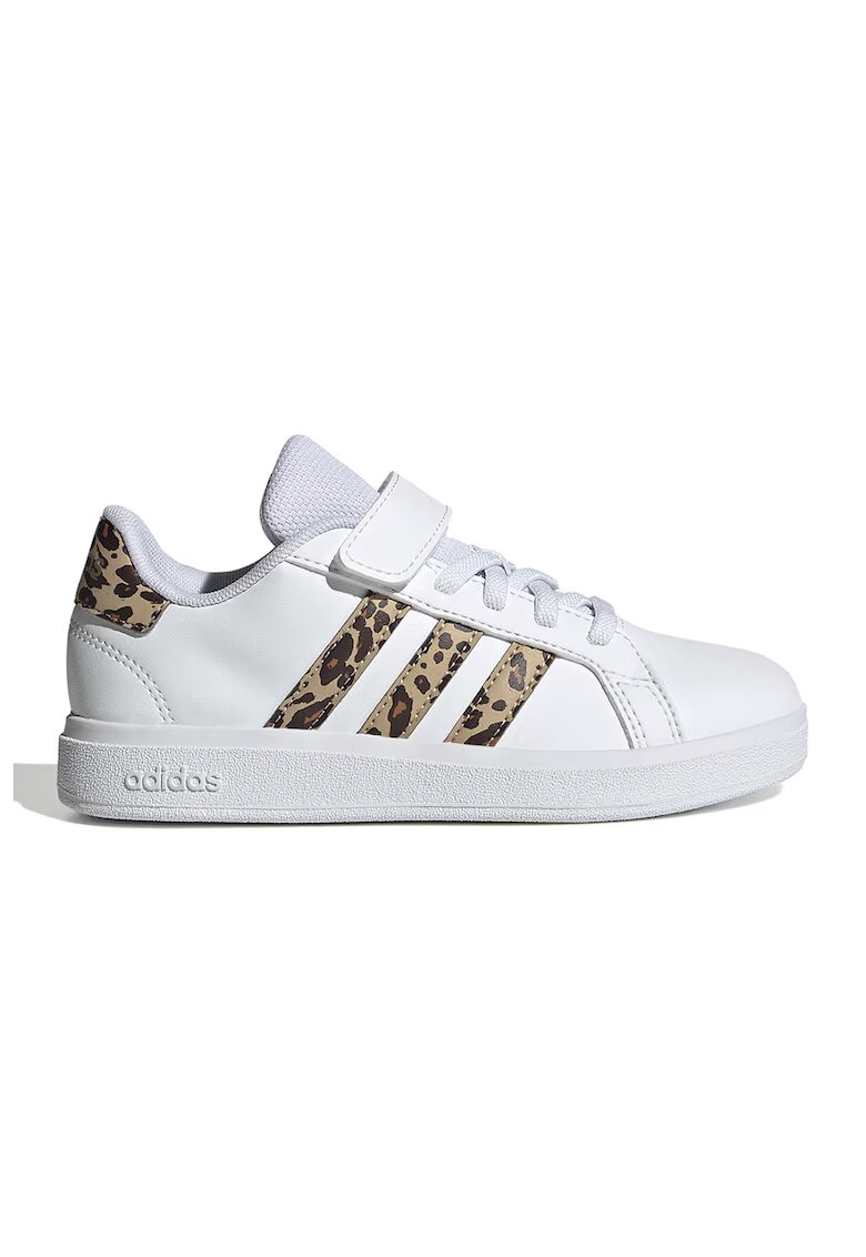 adidas Sportswear Pantofi sport din piele ecologica Grand Court 2.0 - Alb/Maro inchis/Maro nisip