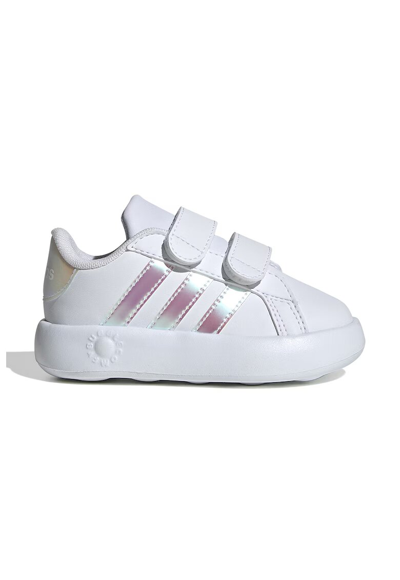 adidas Sportswear Pantofi sport Grand Court 2.0 de piele ecologica cu velcro - Alb/Roz/Argintiu