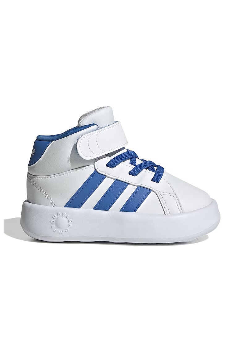 adidas Sportswear Pantofi sport mid-high de piele ecologica cu velcro Grand Court - Alb optic/Albastru deschis
