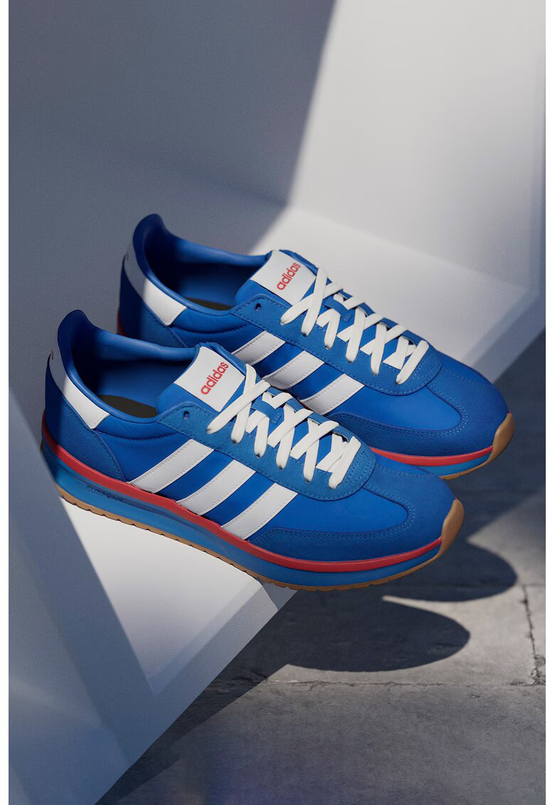 adidas Sportswear Pantofi sport Run 70s cu insertii din piele intoarsa - Albastru royal/Alb optic