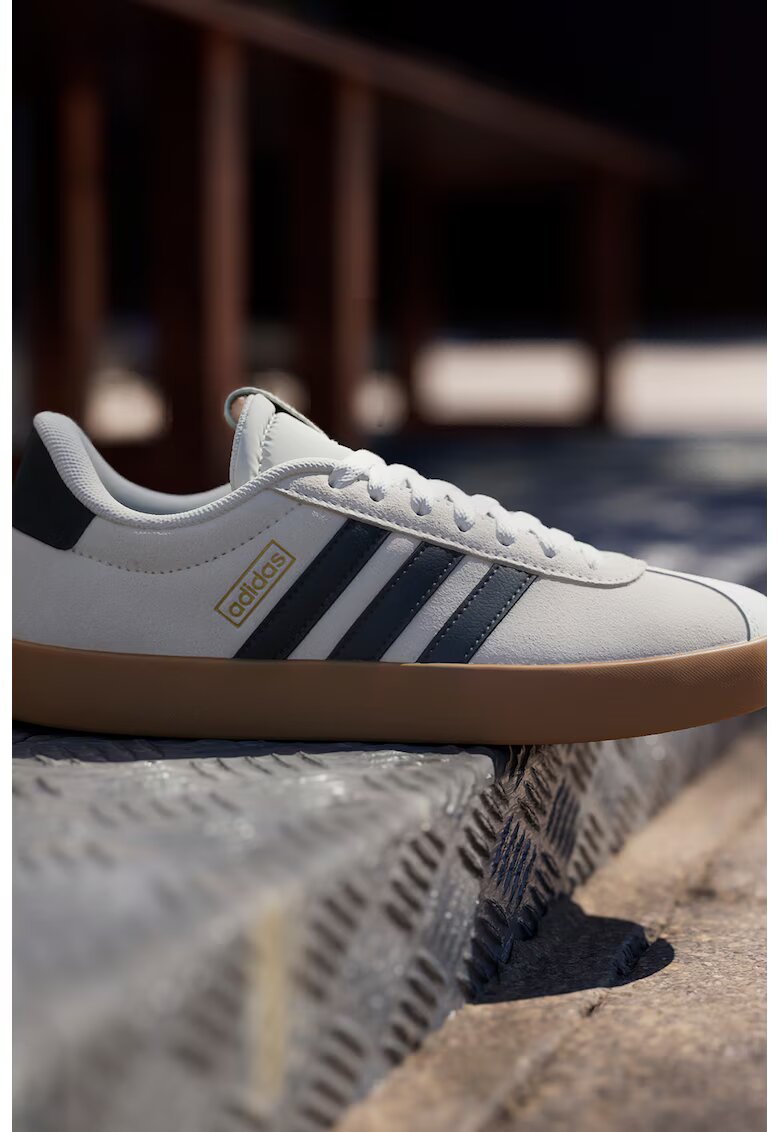 adidas Sportswear Pantofi sport VL Court 3.0 din piele cu garnituri din piele intoarsa - Negru stins/Caramel/Alb murdar