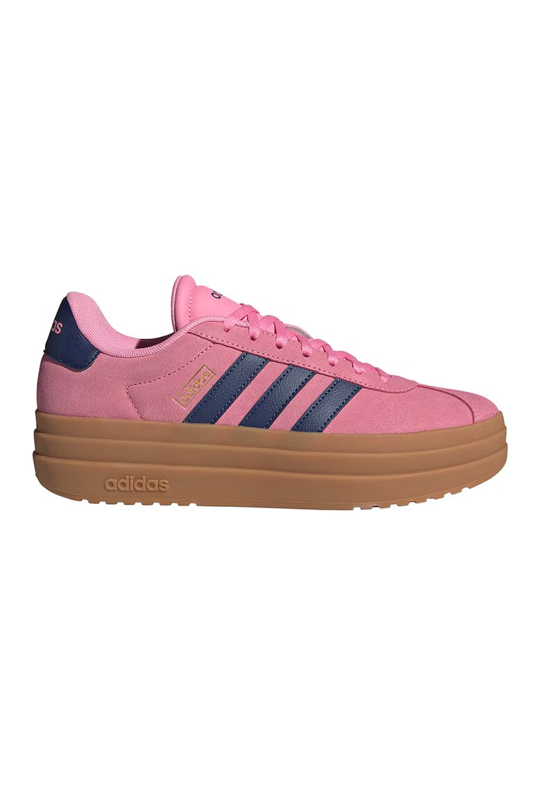 adidas Sportswear Pantofi sport VL Court Bold flatform din piele intoarsa - Roz/Bleumarin