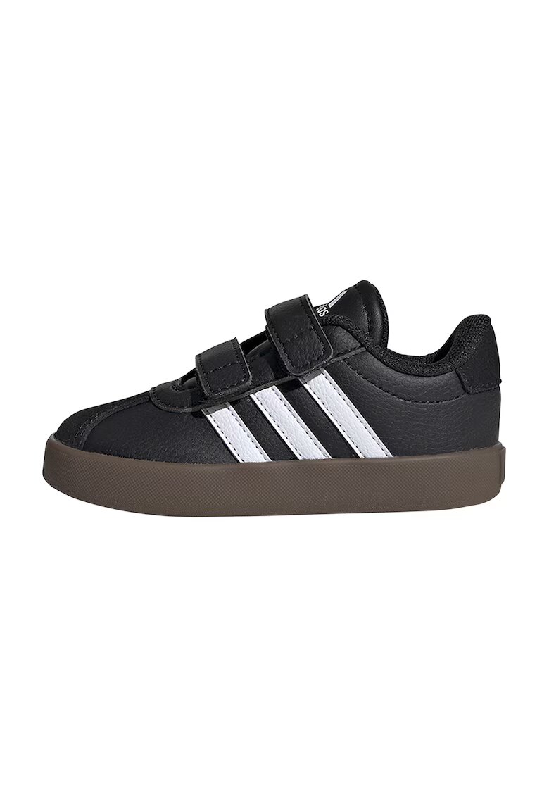 adidas Sportswear Pantofi sport VL Court de piele ecologica si piele intoarsa cu velcro - Alb/Negru