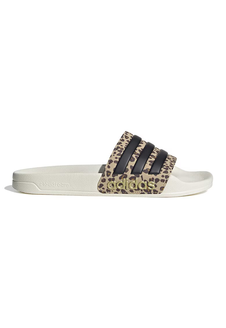 adidas Sportswear Papuci cu imprimeu Adilette - Alb fildes/Negru/Maro nisip