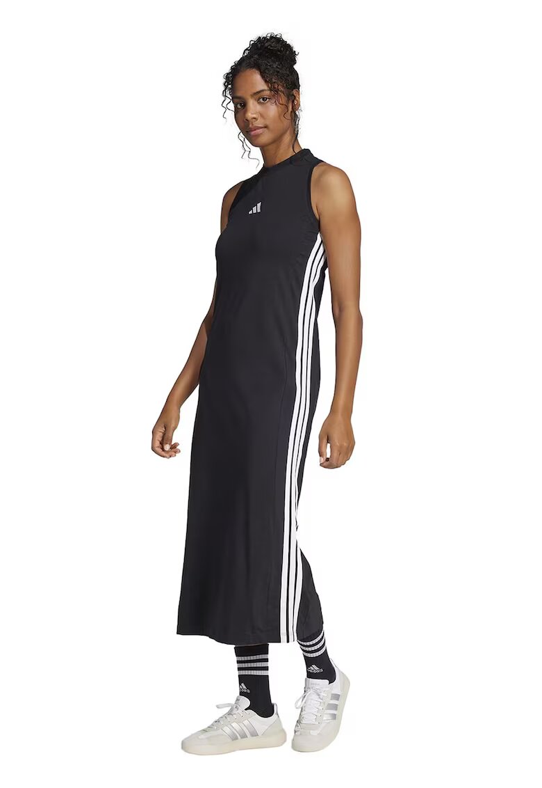 adidas Sportswear Rochie din amestec de bumbac cu slit lateral - Negru