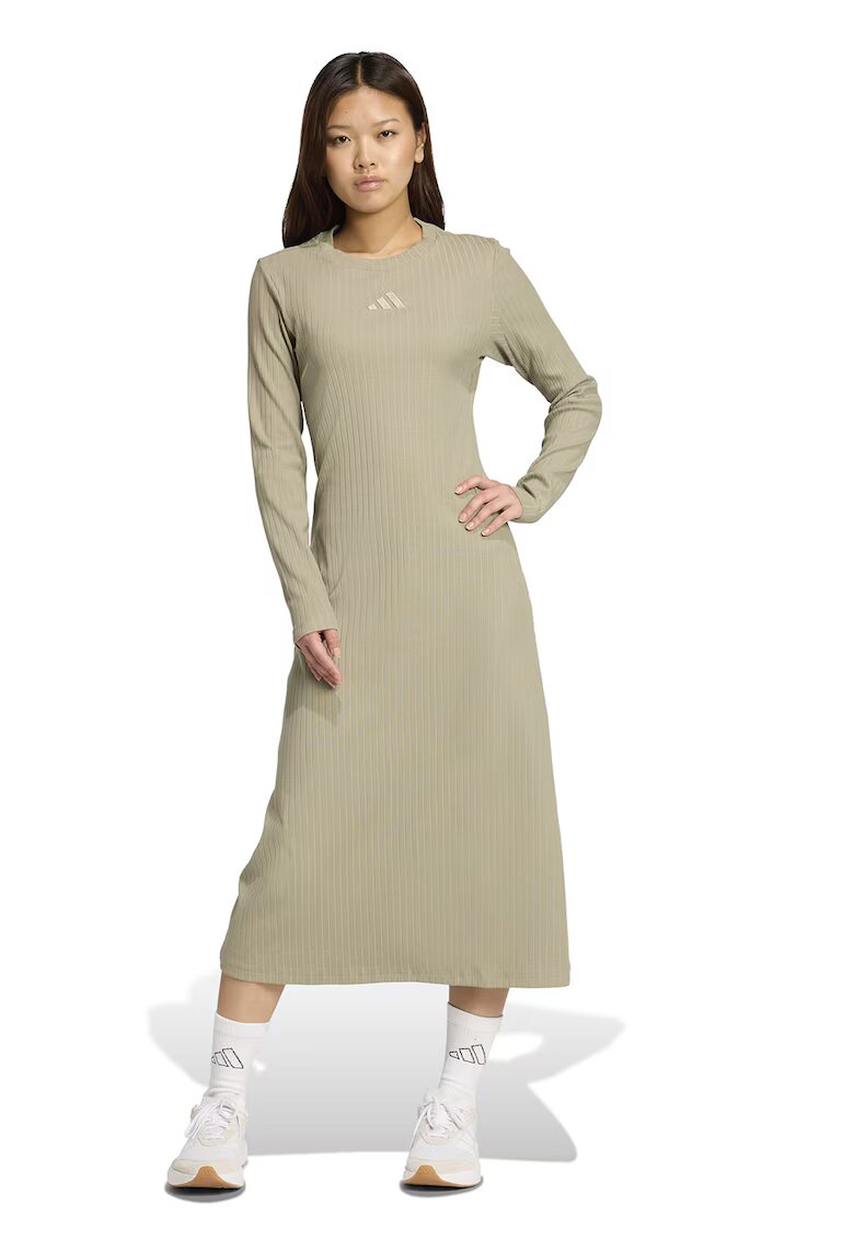 adidas Sportswear Rochie midi striata - Kaki