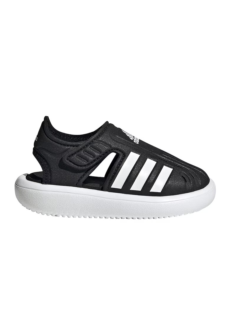 adidas Sportswear Sandale cu varf inchis si logo contrastant - Negru